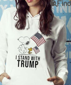 Original snoopy I Stand With Trump American Flag T Shirt