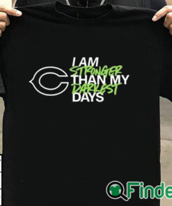 T shirt black Chicago Bears I Am Stronger Than My Darkest Days Shirt