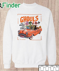 Unisex Sweatshirt Ghouls Just Wanna Have Fun Halloween , Spooky, Cute Ghosts, Retro Ghost Illustration, Halloween shirt