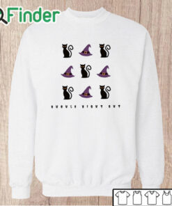 Unisex Sweatshirt Ghouls Night Out, Kitty Cat Witches Hat Tshirt, Spooky Halloween Shirt