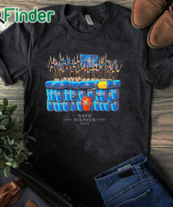 black T shirt Nato Summit Vilnius Sommet 2023 Columns Of Gediminas Shirt
