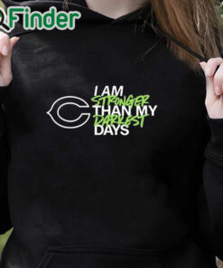 black hoodie Chicago Bears I Am Stronger Than My Darkest Days Shirt