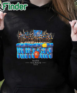 black hoodie Nato Summit Vilnius Sommet 2023 Columns Of Gediminas Shirt