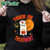 black hoodie Trick Or Treatment Sweatshirt Funny Halloween Nurse Sweatshirt