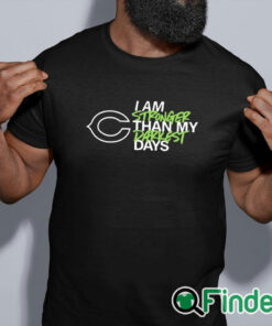 black shirt Chicago Bears I Am Stronger Than My Darkest Days Shirt