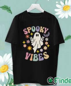 unisex T shirt Spooky Vibes T Shirt, Groovy Halloween Tee, Retro Ghost T Shirt, Hippie Halloween Shirt
