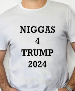 white Shirt Derrick Gibson Niggas 4 Trump 2024 Shirt