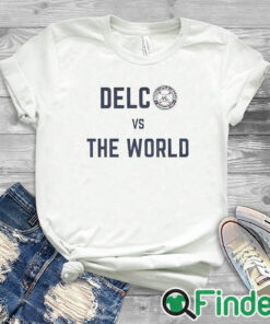 white T shirt Delco Vs The World T Shirt Media Little League