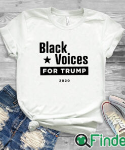 white T shirt Derrick Gibson Black Voices For Trump 2020 Shirt