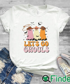 white T shirt Let's Go Ghouls Halloween T Shirt, Funny Shirt for Halloween Parties