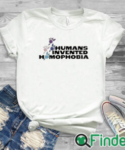 white T shirt Sebastian Croft Queer Was Always Here Humans Invented Homophobia T Shirt