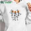 white hoodie Dancing Skeleton Halloween Shirt Red Pumpkin