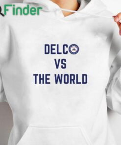 white hoodie Delco Vs The World Unisex Shirt Media Little League