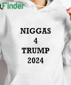 white hoodie Derrick Gibson Niggas 4 Trump 2024 Shirt