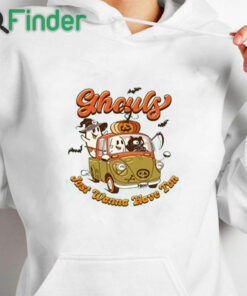 white hoodie Ghouls Just Wanna Have Fun Shirt, Retro Halloween Shirt, Ghost Shirt, Ghouls Night Out Shirt