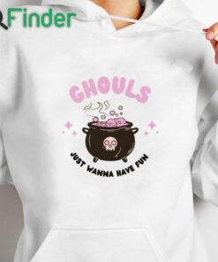 white hoodie Ghouls Night Out Shirt, Retro Halloween Comfort Tee, Retro Halloween Shirt