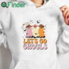white hoodie Let's Go Ghouls Halloween T Shirt, Funny Shirt for Halloween Parties