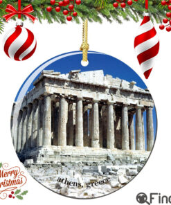 Acropolis Athens Greece Christmas Ornament Porcelain