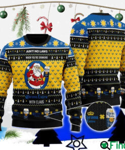 Ain't No Laws When You Drink Corona With Claus Ugly Christmas Sweater All over Printed Xmas