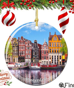 Amsterdam Christmas Ornament Porcelain Double Sided