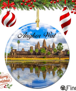 Angkor Wat Christmas Ornament Porcelain Double Sided