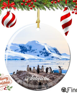 Antarctic Christmas Ornament Porcelain Double Sided