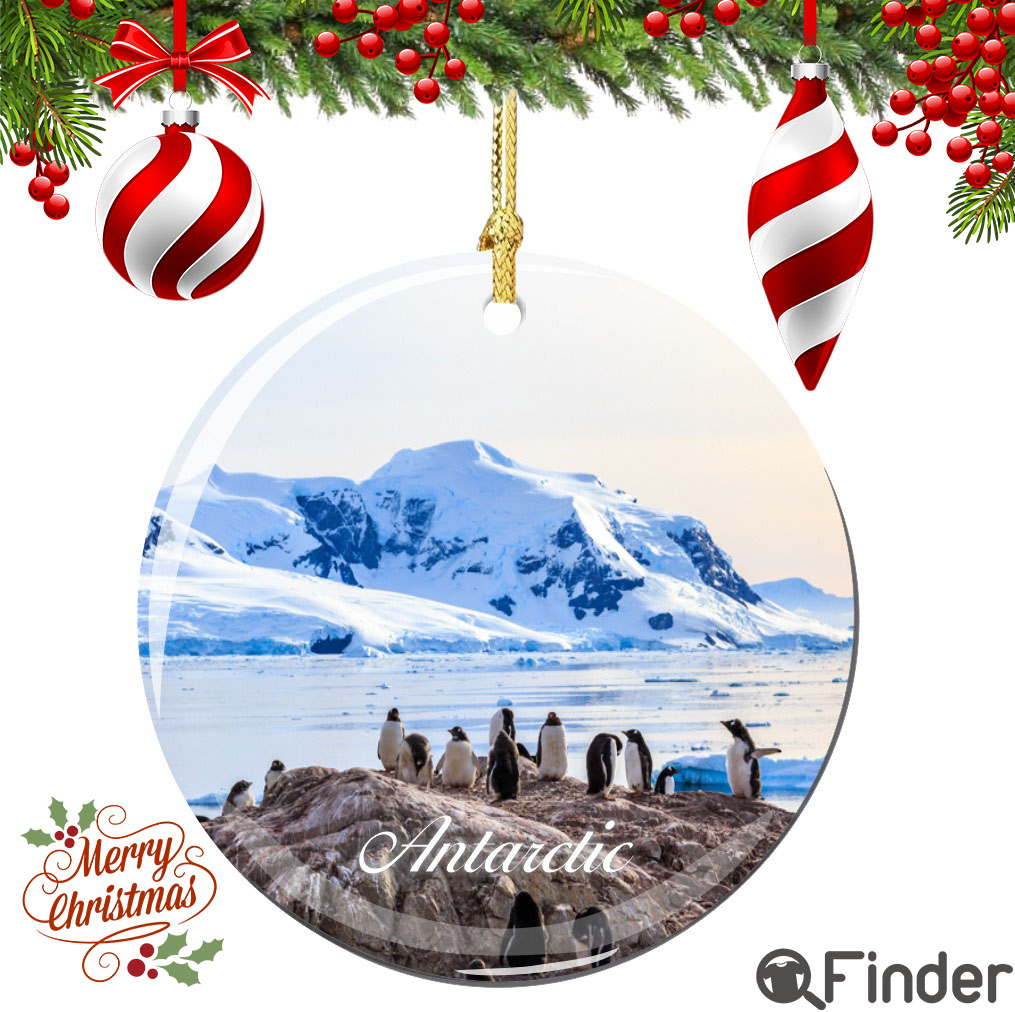 Antarctic Christmas Ornament Porcelain Double Sided Antarctic Christmas Ornament Porcelain Double Sided