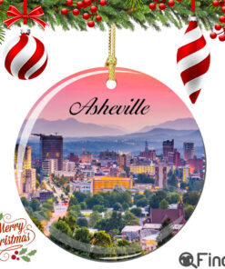 Asheville North Carolina Christmas Ornament Porcelain