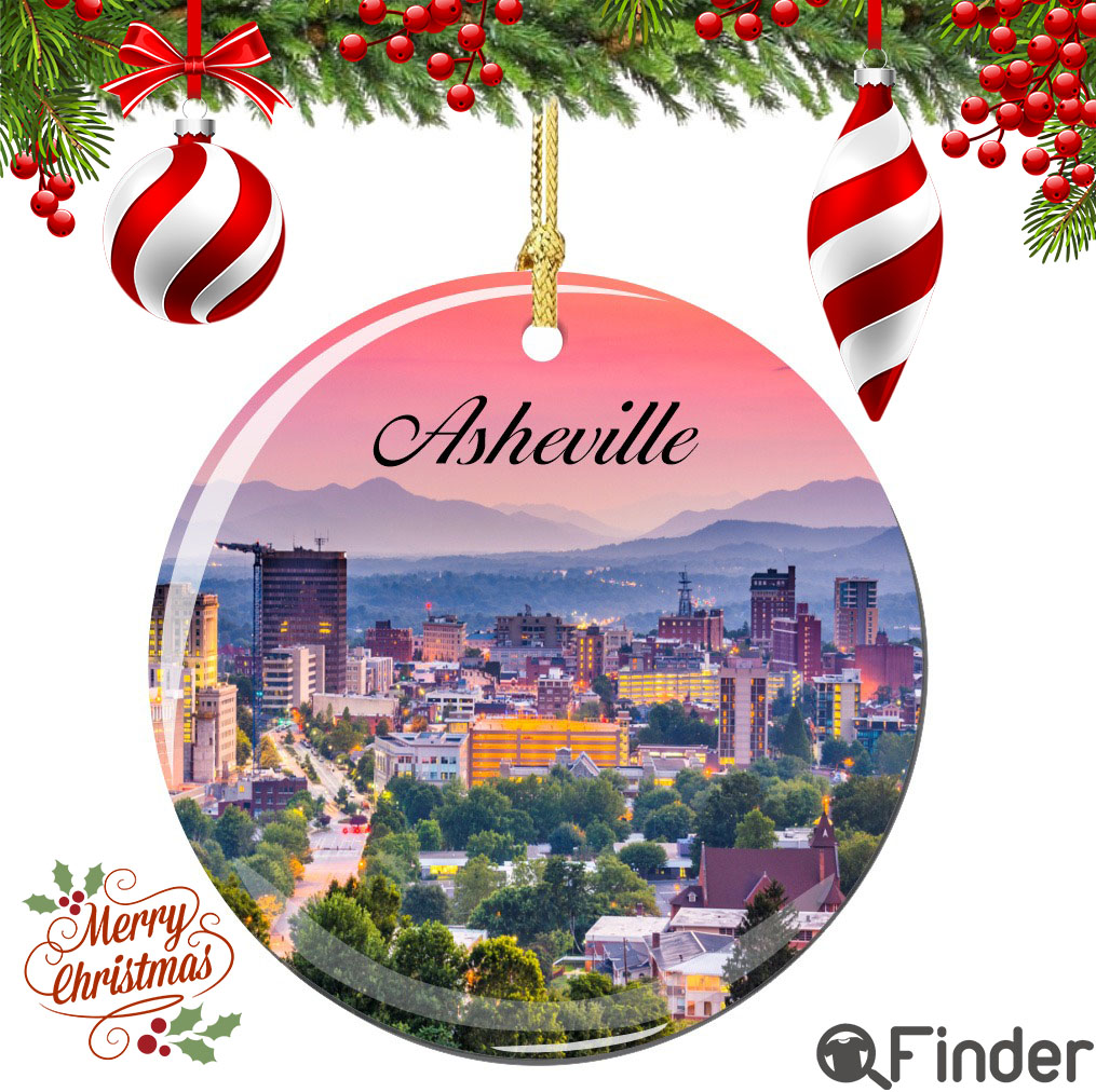 Asheville North Carolina Christmas Ornament Porcelain Asheville North Carolina Christmas Ornament Porcelain