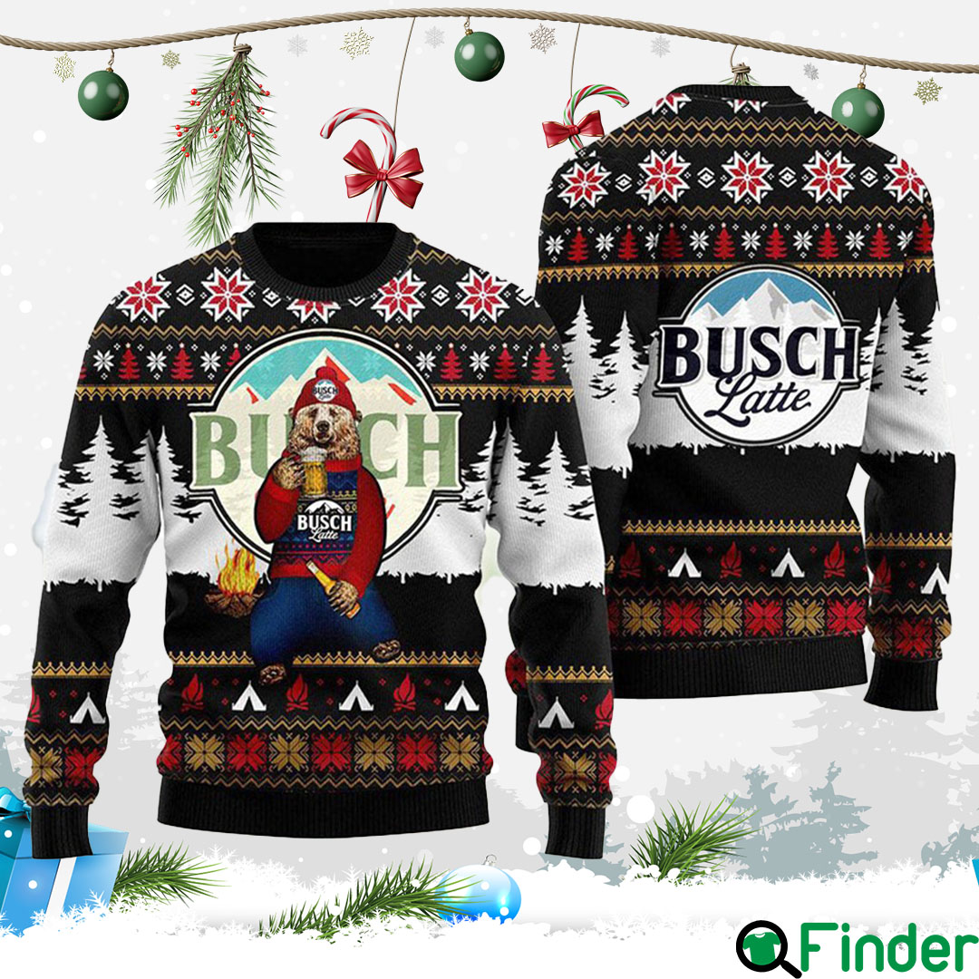 Bear Drinking Busch Latte Ugly Sweater Bear Drinking Busch Latte Ugly Sweater
