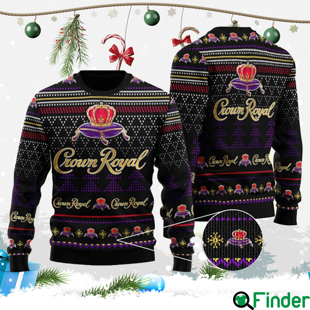 Black Crown Royal Christmas Ugly Sweater Black Crown Royal Christmas Ugly Sweater