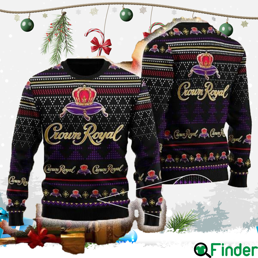 Black Crown Royal Ugly Christmas Sweater For Men And Women Black Crown Royal Ugly Christmas Sweater For Men And Women
