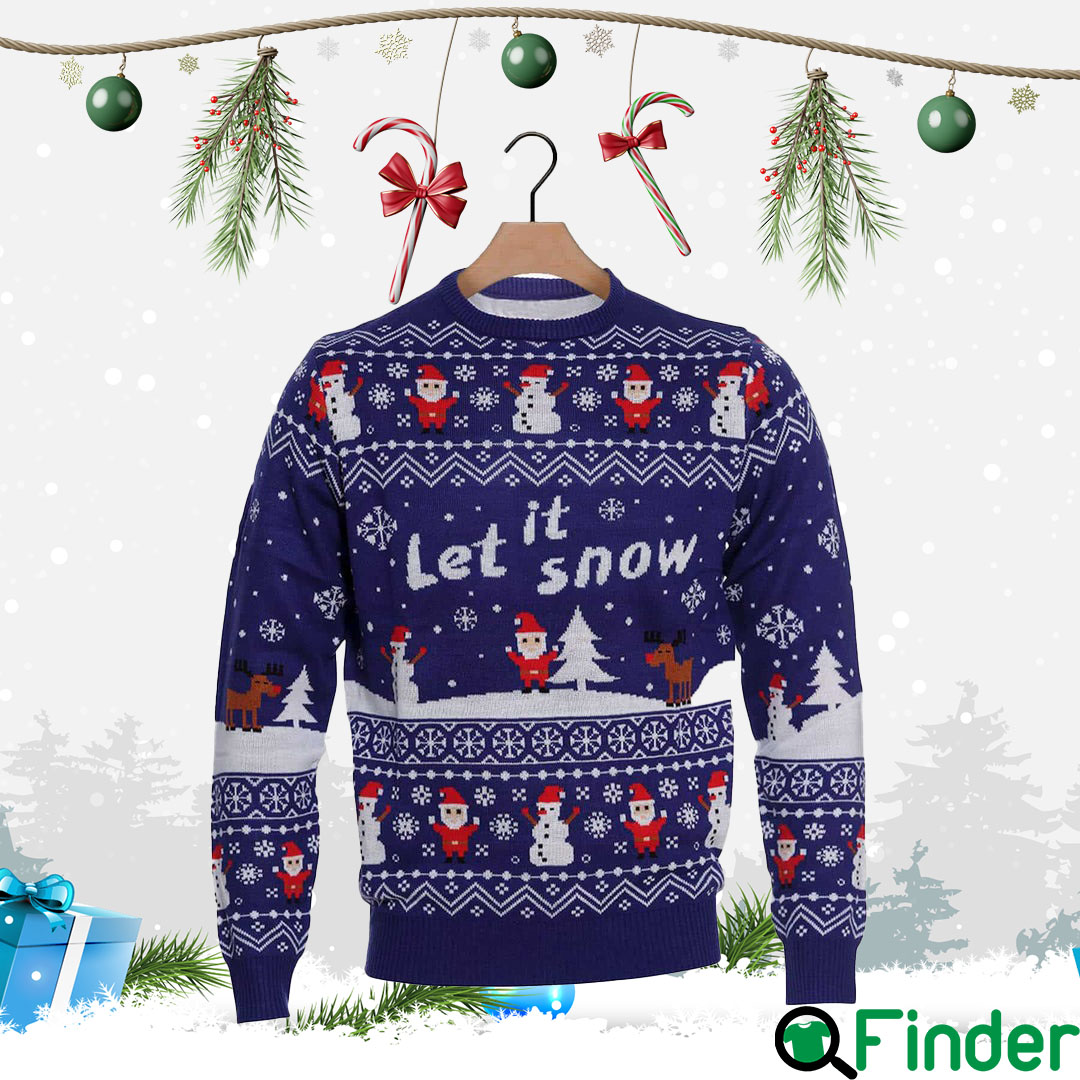 Blue Let it Snow Ugly Christmas Sweater Blue Let it Snow Ugly Christmas Sweater