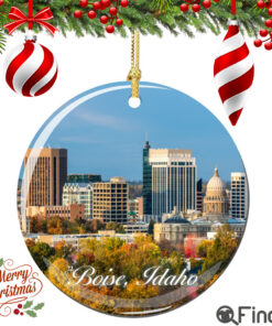 Boise Idaho Christmas Ornament Porcelain Double Sided