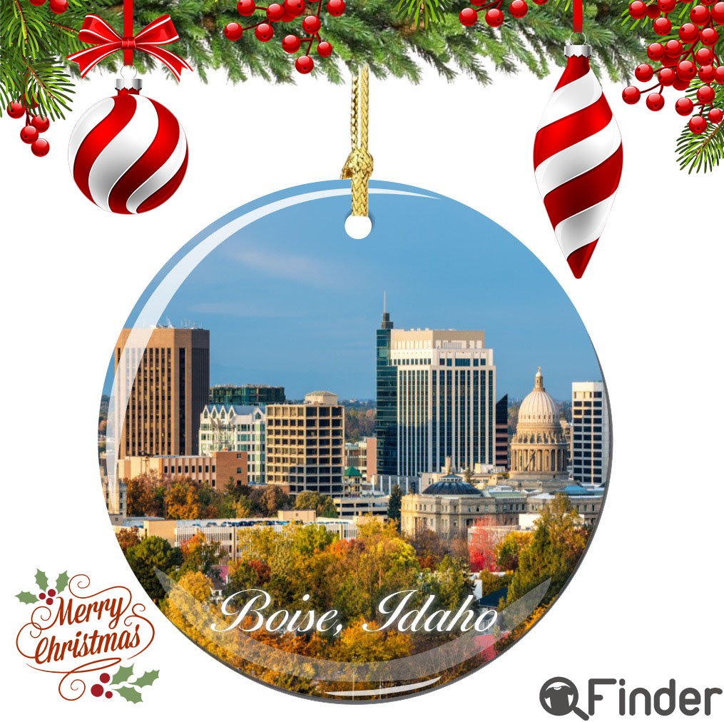 Boise Idaho Christmas Ornament Porcelain Double Sided Boise Idaho Christmas Ornament Porcelain Double Sided