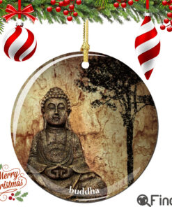 Buddha Porcelain Christmas Ornament