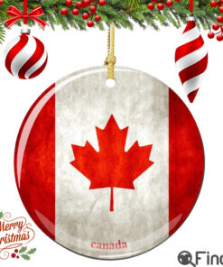 Canada Flag Porcelain Christmas Ornament
