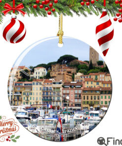 Cannes France Christmas Ornament Porcelain