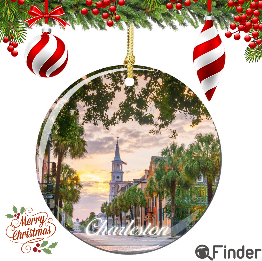 Charleston South Carolina Christmas Ornament Porcelain Charleston South Carolina Christmas Ornament Porcelain