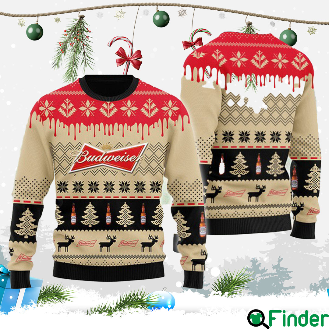 Chevron Pattern Budweiser Christmas Ugly Sweater Chevron Pattern Budweiser Christmas Ugly Sweater