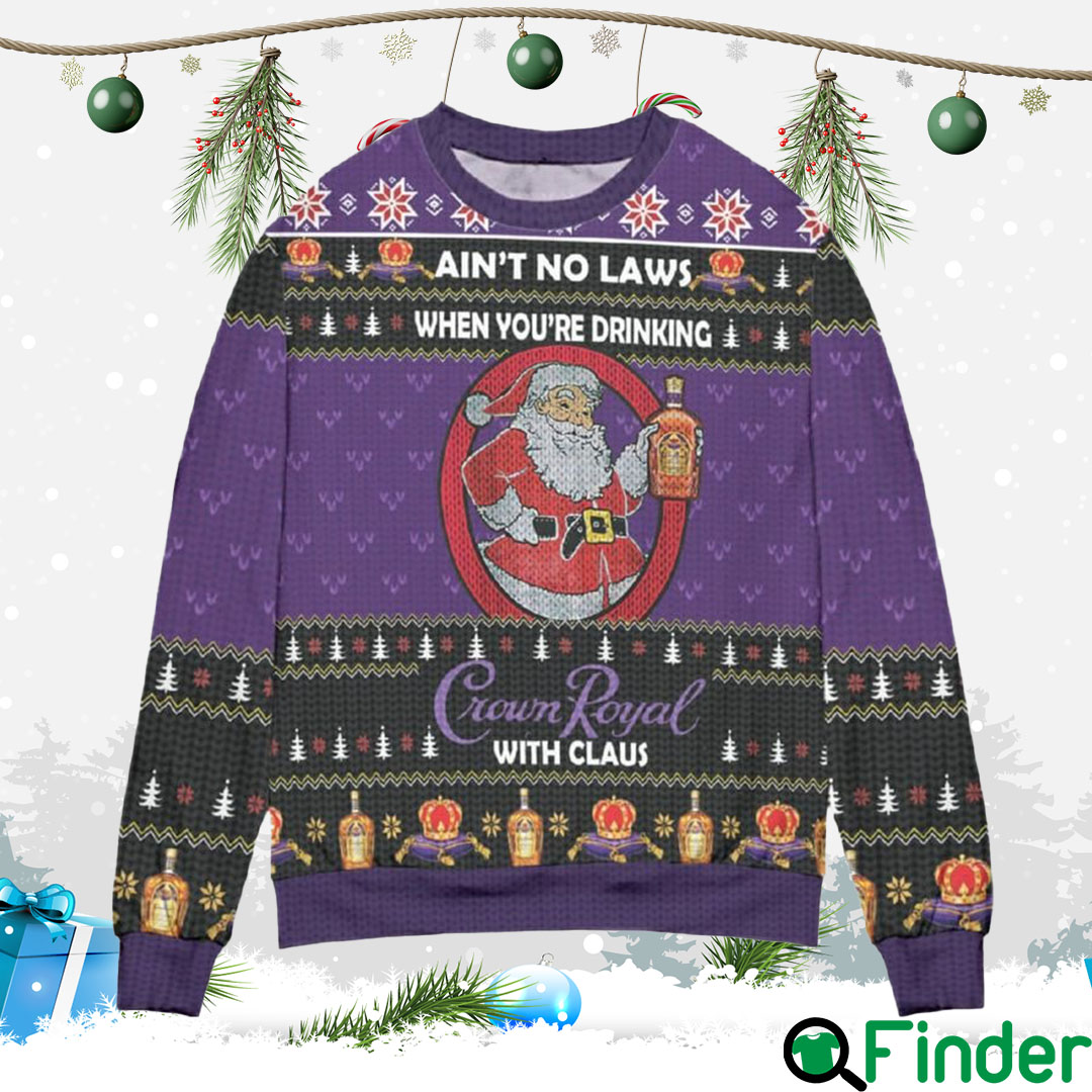 Crown Royal With Claus Ugly Christmas Sweater Crown Royal With Claus Ugly Christmas Sweater