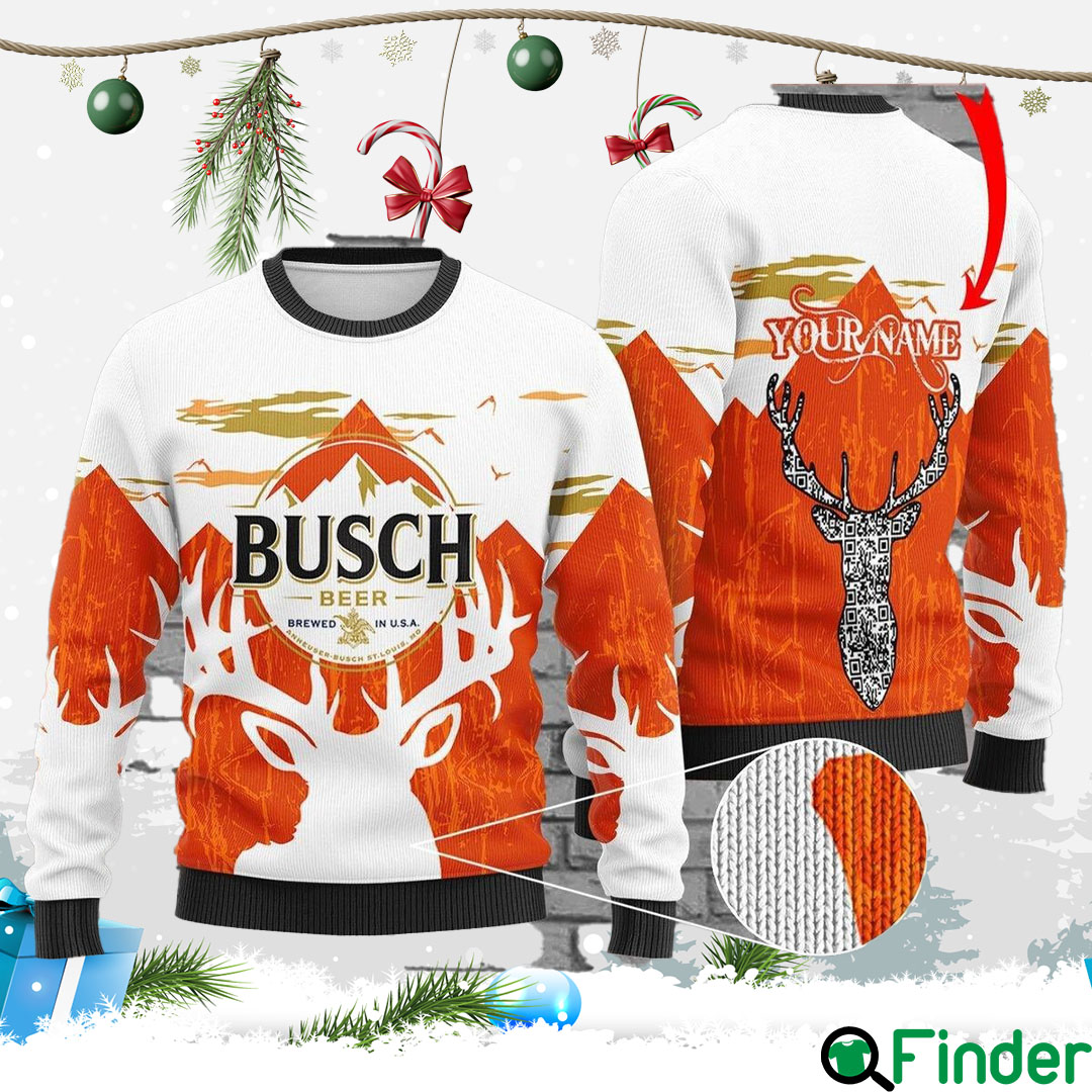 Custom Busch Beer Ugly Christmas Sweater Custom Busch Beer Ugly Christmas Sweater