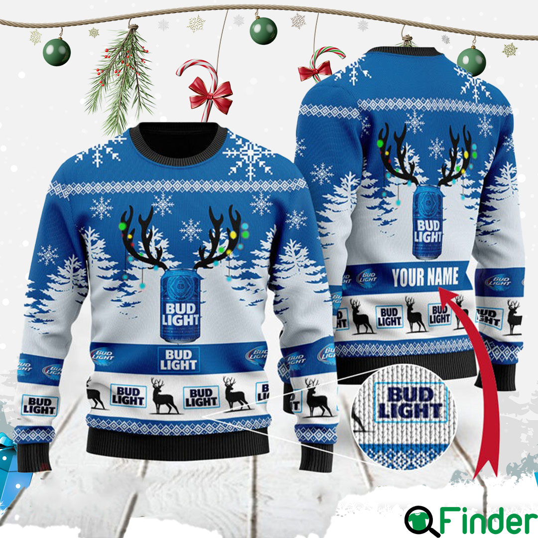 Custom Deer Bud Light Ugly Sweater Custom Deer Bud Light Ugly Sweater