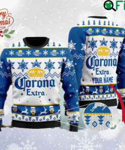 Customized Co rona Extra Ugly Christmas Sweater, Coro na Beer Logo Sweatshirt, Beer Logo All Over Print Sweater, Xmas Sweater