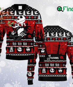 Customized Jack And Zero Nightmare Before Xmas Ugly Xmas Sweater, Jack Skel lington Sweatshirt, Horror Movie Characters Sweater