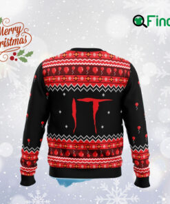 Derry Christmas IT Ugly Sweater, IT Movie Sweatshirt, Horror Movie Characters All Over Print Sweashirt, Scary Halloween Outfit,Halloween Gift