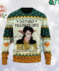 Elvis Presley Long Live The King Ugly Xmas Sweater, King of Rock Sweatshirt, Rock n Roll All Over Print Sweater, Music Singer, Gift For Fan
