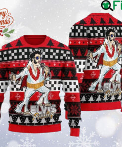 Elvis Presley Meme Ugly Christmas Sweater, King of Rock Sweatshirt, Rock n Roll All Over Print Sweater, Presley Singer Merch, Gift For Fan