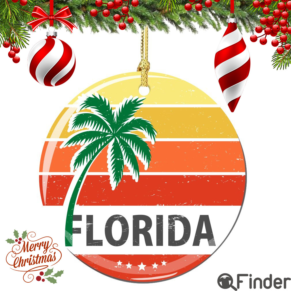 Florida Christmas Ornament Porcelain Double Sided Florida Christmas Ornament Porcelain Double Sided