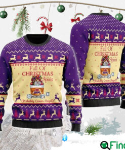 Full Of Christmas Spirit Probably Crown Royal Ugly Christmas Holiday Sweater